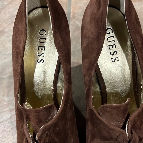 Guess Leather Platform Lace-up Heels Sz 10 - Picture 8 of 10